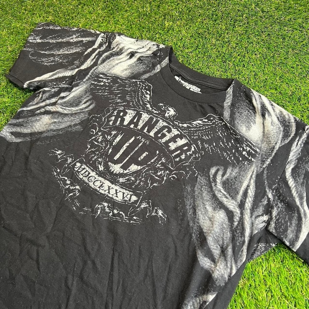 2006 Ranger Up Here Am I Send Me Eagle Graphic T Shirt Black Mens Large AOP - Picture 2 of 6